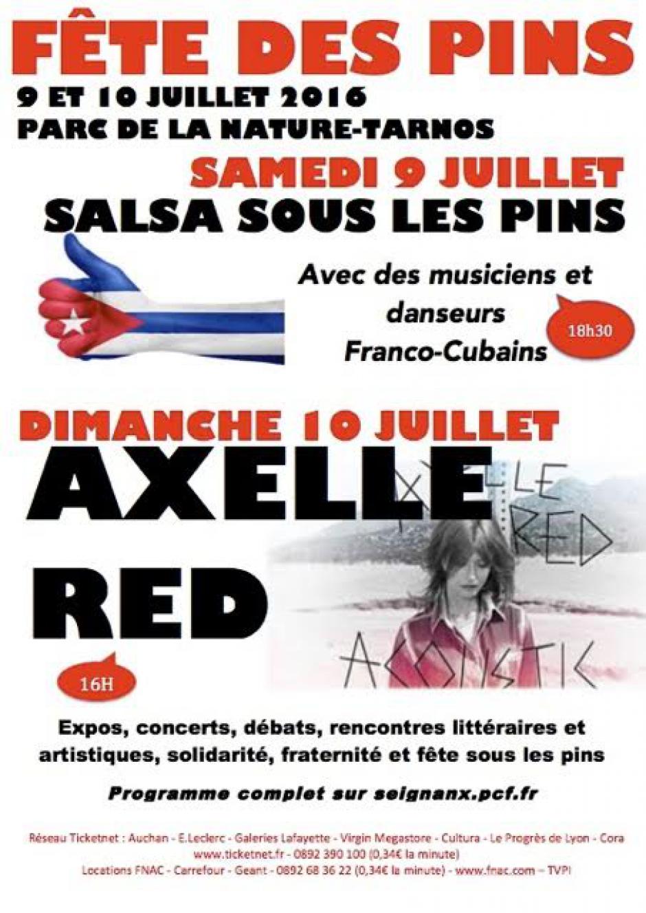 SALSA FRANCO-CUBAINE ET AXEL RED A LA FETE DES PINS 9 ET 10 JUILLET 2016