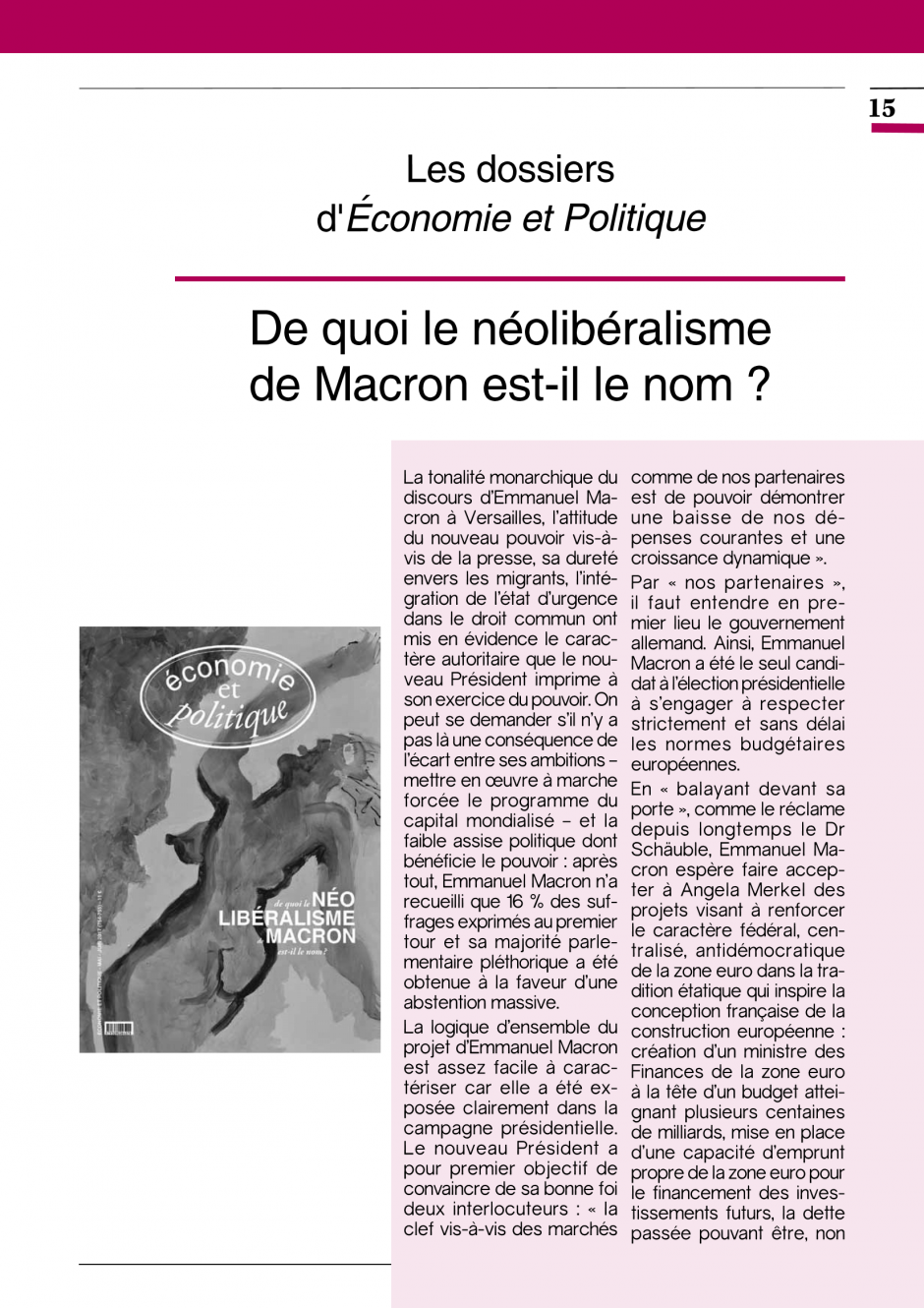 De quoi le néolibéralisme de Macron est-il le nom ? (Dossier)